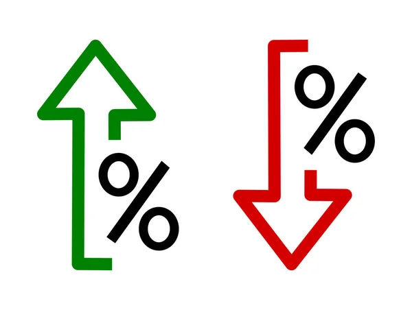 stock vector percent down and up icon