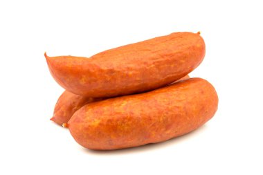 Beyaz arkaplanda sosis