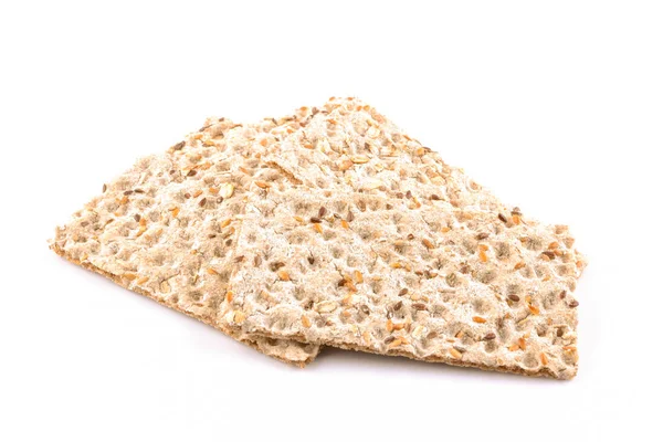 Дієтичний Хліб Зернами Білому Фоні — стокове фото