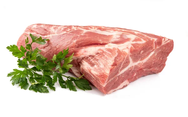 白地に隔離された豚肉の首 — ストック写真
