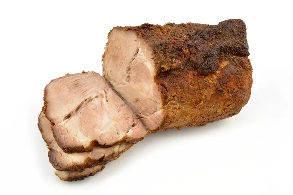 Roasted Pork Neck White Background — Stock Photo, Image