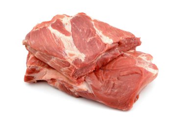 Beyaz arka planda izole edilmiş domuz boynu