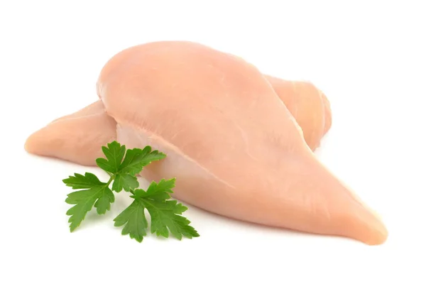 Kyckling Bröst Filé Vit Bakgrund — Stockfoto
