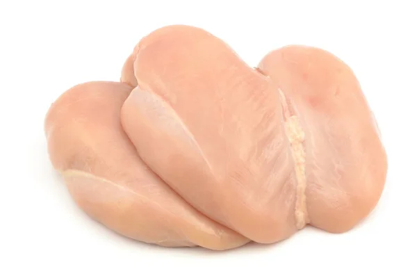 Csirke Mell Filé Fehér Alapon — Stock Fotó