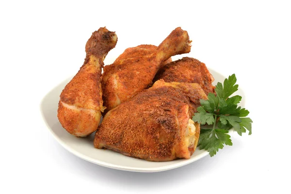 Pieczone Nóżki Kurczaka Białym Tle — Zdjęcie stockowe