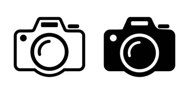 Beyaz arkaplanda kamera simgesi