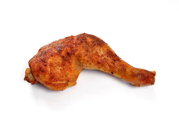 Ψημένο Πόδι Κοτόπουλου Απομονωμένο Λευκό Φόντο — Φωτογραφία Αρχείου