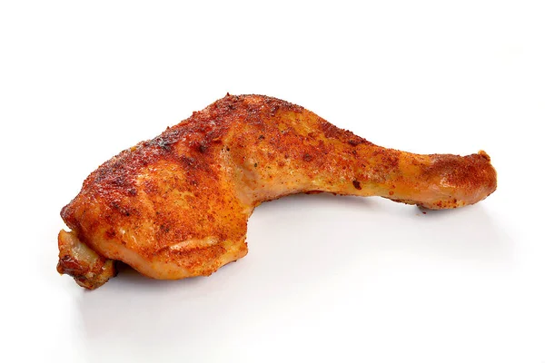 Baked Chicken Leg Isolated White Background — Stock Photo, Image