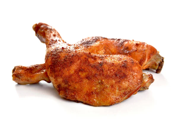 Sült Csirke Láb Elszigetelt Fehér Alapon — Stock Fotó