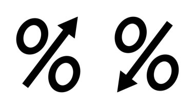 Yüzde aşağı ve yukarı simgesi