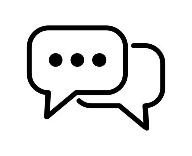 Beyaz arkaplanda sohbet simgesi