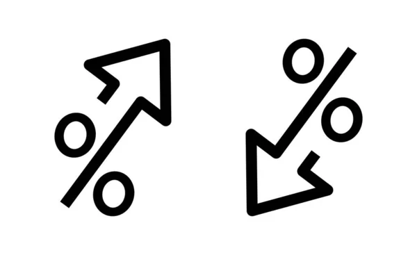 Pourcentage Vers Bas Haut Icône — Image vectorielle