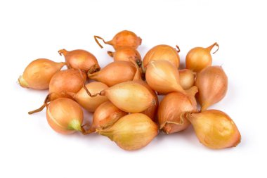 beyaz zemin üzerine taze soğan