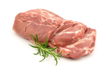 Beyaz arka planda domuz boynu