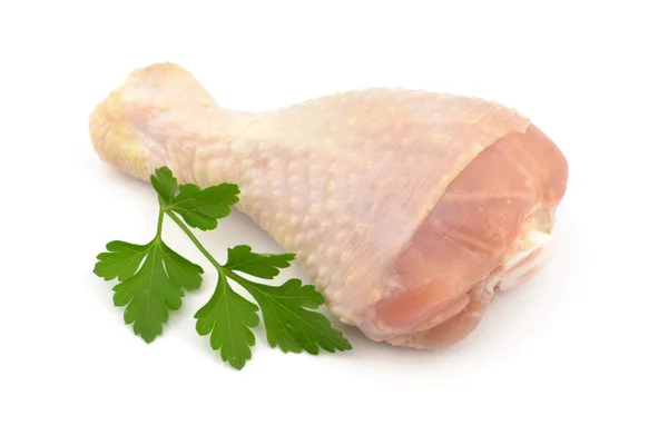 Hühnerbein Auf Weißem Hintergrund — Stockfoto