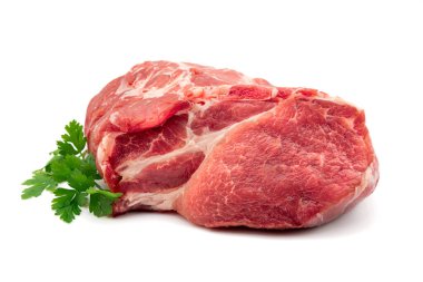 Beyaz arka planda domuz boynu