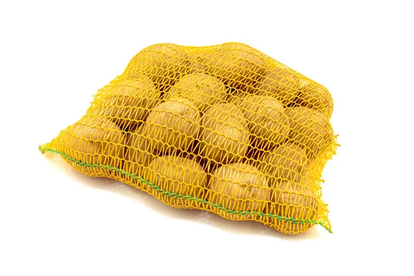 Saco Batatas Fundo Branco — Fotografia de Stock