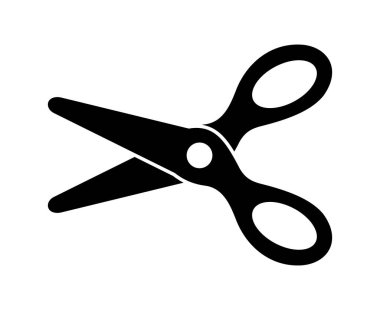 Beyaz arkaplanda makas simgesi