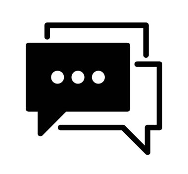 Beyaz arkaplanda sohbet simgesi