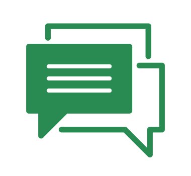 Beyaz arkaplanda sohbet simgesi