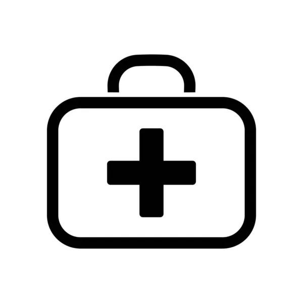 First Aid Kit Icon White Background — Stock Vector