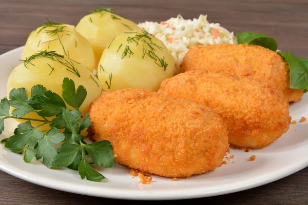 Devolay Brötchen Mit Kartoffeln Und Salat — Stockfoto