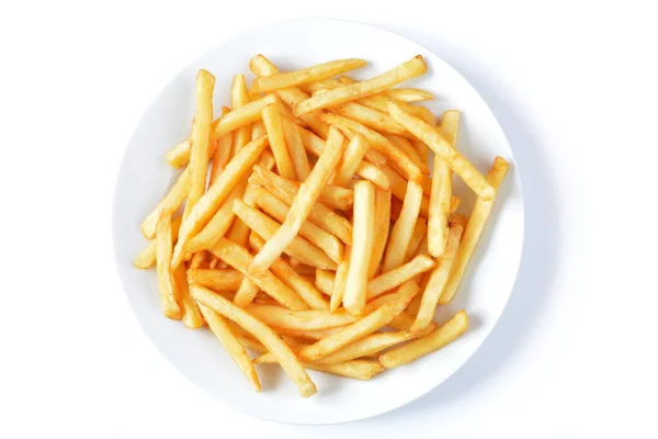 Beyaz arka planda patates kızartması.