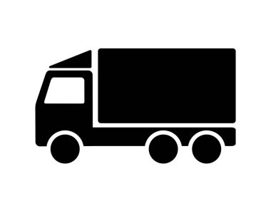 Beyaz arkaplanda kamyon simgesi