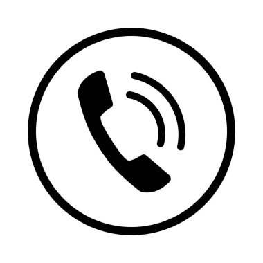 Beyaz arkaplanda telefon simgesi