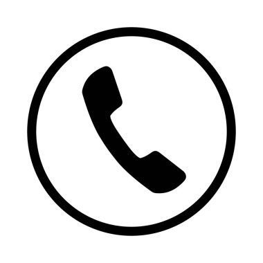 Beyaz arkaplanda telefon simgesi