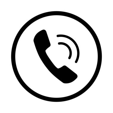 Beyaz arkaplanda telefon simgesi