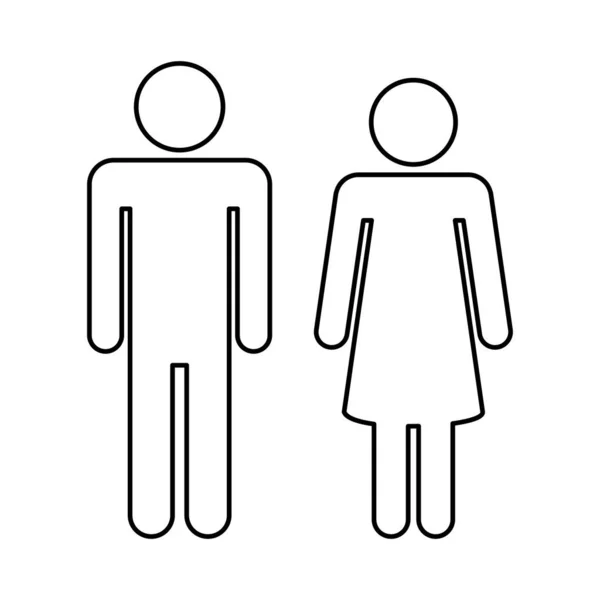 一个男人和一个女人的轮廓 — 图库矢量图片