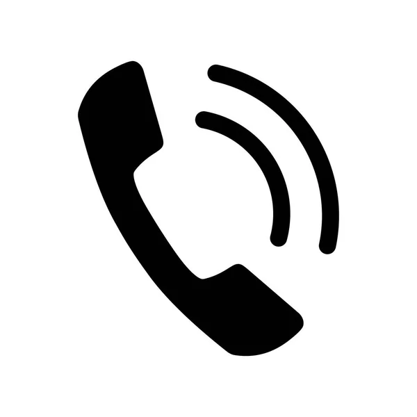 白い背景の電話アイコン — ストックベクタ
