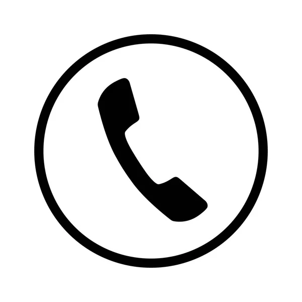 Εικονίδιο Τηλεφώνου Λευκό Φόντο — Διανυσματικό Αρχείο