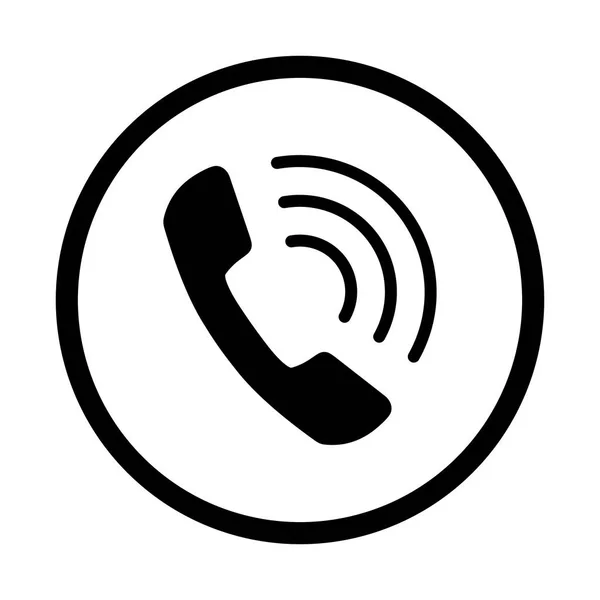 白い背景の電話アイコン — ストックベクタ