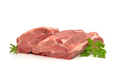 Beyaz arka planda domuz boynu