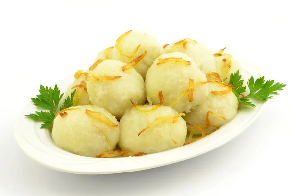 Dumplings Meat Fried Onions — Stock Photo, Image