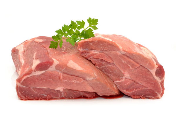 pork neck on a white background
