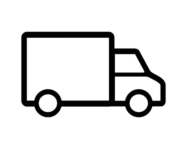 Εικονίδιο Φορτηγού Λευκό Φόντο — Διανυσματικό Αρχείο