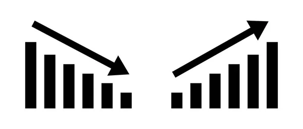 Gráfico Ascendente Descendente Sobre Fundo Branco — Vetor de Stock