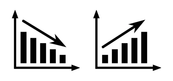 Ascending Descending Graph White Background — Stock Vector