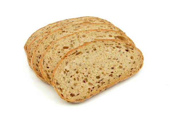 Slices Bread White Background — Stock Photo, Image