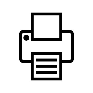 Beyaz arkaplanda yazıcı simgesi