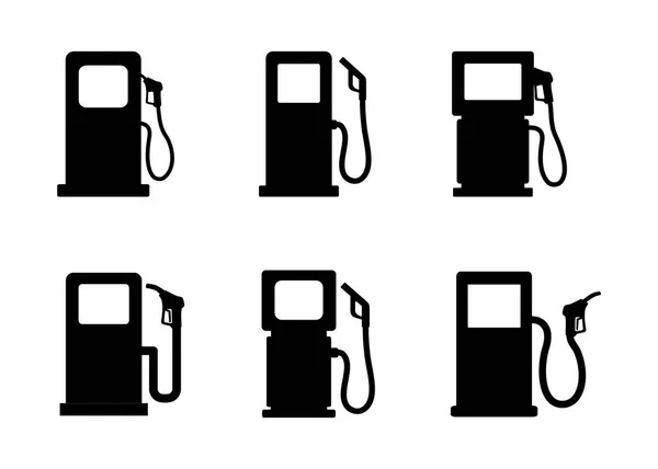 Icônes Distributeur Carburant Sur Fond Blanc — Image vectorielle