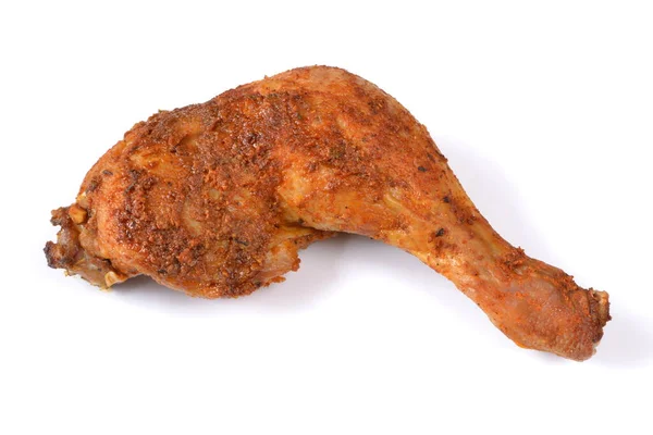 Ψημένο Πόδι Κοτόπουλου Απομονωμένο Λευκό Φόντο — Φωτογραφία Αρχείου