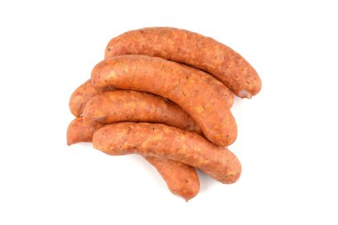 Beyaz arkaplanda sosis