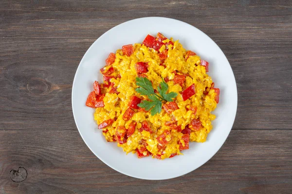 Scrambled Eggs Sweet Pepper — Stock Photo, Image