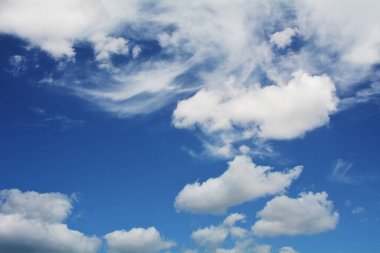 Mavi gökyüzündeki bulutlar