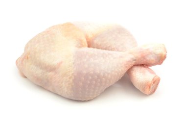 Beyaz arka planda tavuk budu.