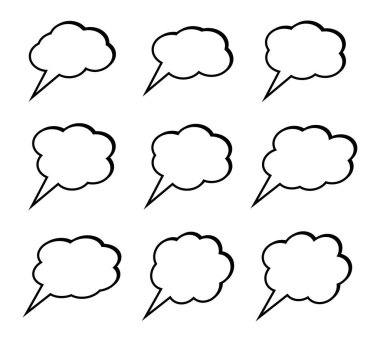 Beyaz arkaplanda düşünce simgeleri